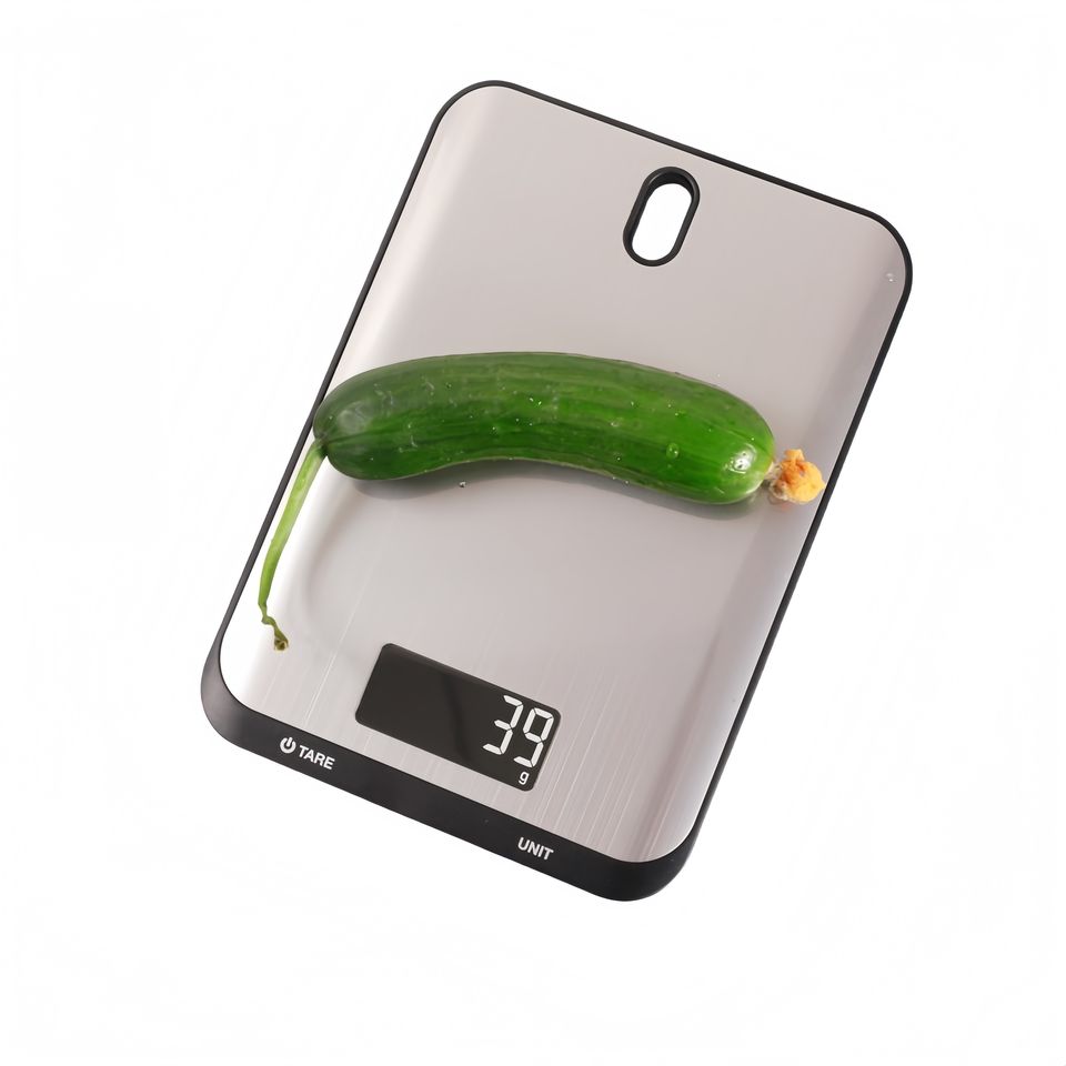 Digital Food Scale with Stainless Steel Platform, Tare Function, and LCD Display for Precise Weight Measurement