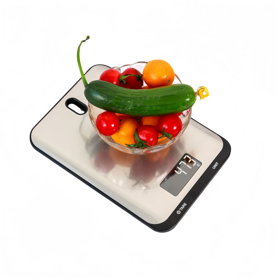 Digital Food Scale with Stainless Steel Platform, Tare Function, and LCD Display for Precise Weight Measurement