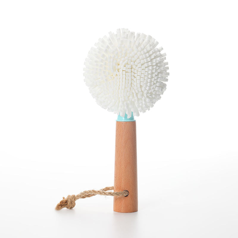 Bottle Cleaner Brush Wooden Round Cleaning Cup Brush Long Handle Cup Brush Bottle Brush for Kitchen