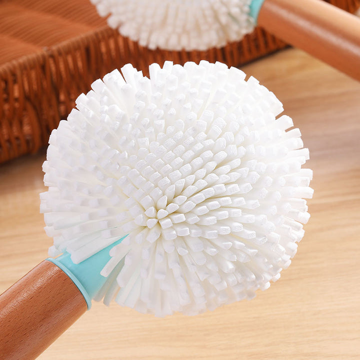 Bottle Cleaner Brush Wooden Round Cleaning Cup Brush Long Handle Cup Brush Bottle Brush for Kitchen