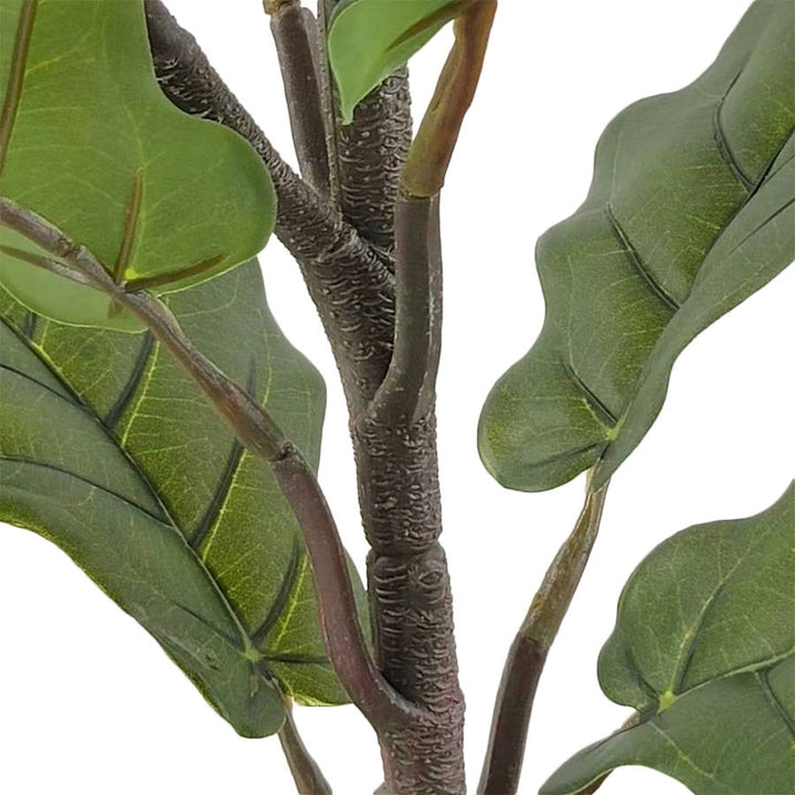 Artificial Fiddle Leaf Fig Tree, Faux Ficus Lyrata Plant with Realistic Leaves, Lifelike Home Decor Faux Tree in Stylish Pot for Indoor, Office, Living Room Decor