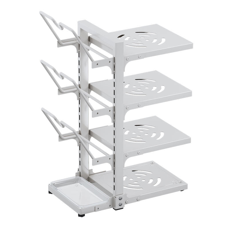 Kitchen Shelves Household Multi-layer Put Pot Rack Multifunctional Counter top Under the Sink Cabinet Kitchen Storage Racks(White)