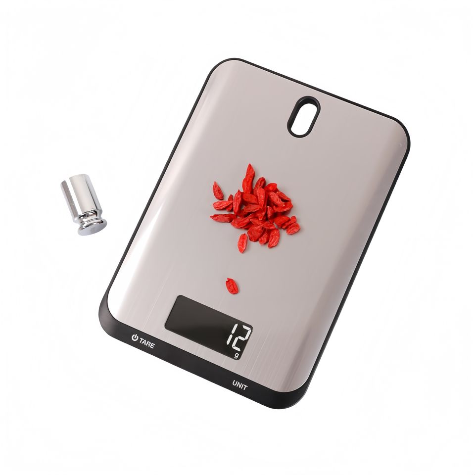 Digital Food Scale with Stainless Steel Platform, Tare Function, and LCD Display for Precise Weight Measurement