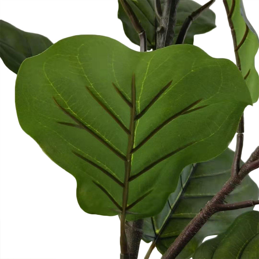 Artificial Fiddle Leaf Fig Tree, Faux Ficus Lyrata Plant with Realistic Leaves, Lifelike Home Decor Faux Tree in Stylish Pot for Indoor, Office, Living Room Decor