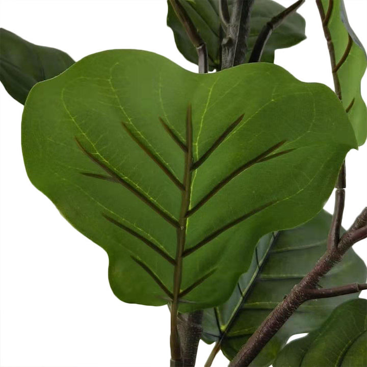 Artificial Fiddle Leaf Fig Tree, Faux Ficus Lyrata Plant with Realistic Leaves, Lifelike Home Decor Faux Tree in Stylish Pot for Indoor, Office, Living Room Decor