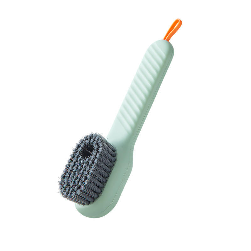 Multifunctional Cleaning Brush with Plaid Grip, Soft Fine Bristles, Easy Decontaminate,soap Dispenser (Green)