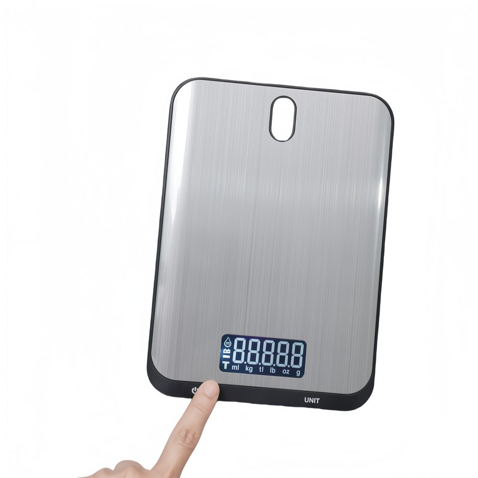 Digital Food Scale with Stainless Steel Platform, Tare Function, and LCD Display for Precise Weight Measurement