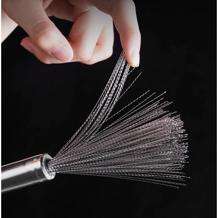 Multi-Functional Stainless Steel Kitchen Cleaning Brush Long Handle Dishwasher Safe Pot Tool