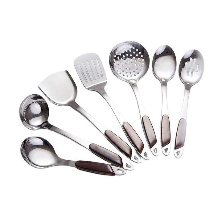 Home and Kitchen 7 Pieces Cooking Tools Heat Resistant Food Stainless Steel Kitchen Utensils Set