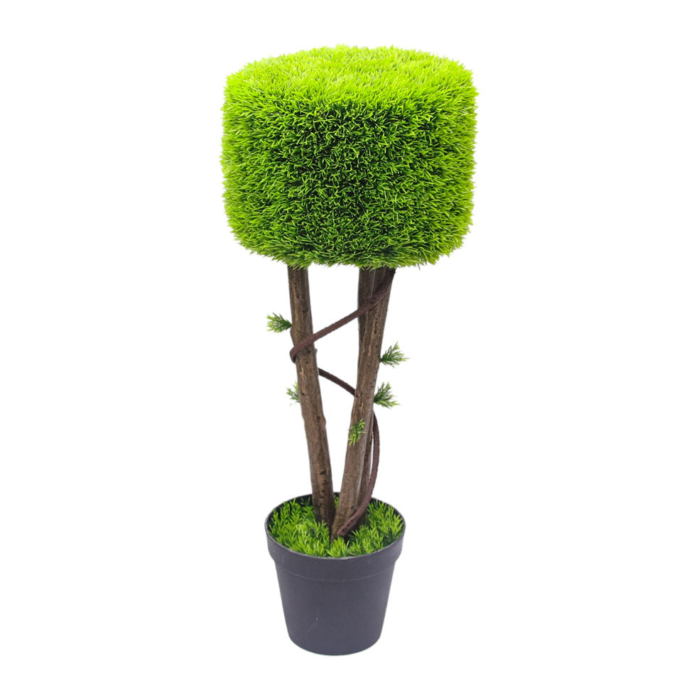Plastic Artificial Boxwood Cypress Faux Plants Bonsai Cedar Topiary Ball Tree