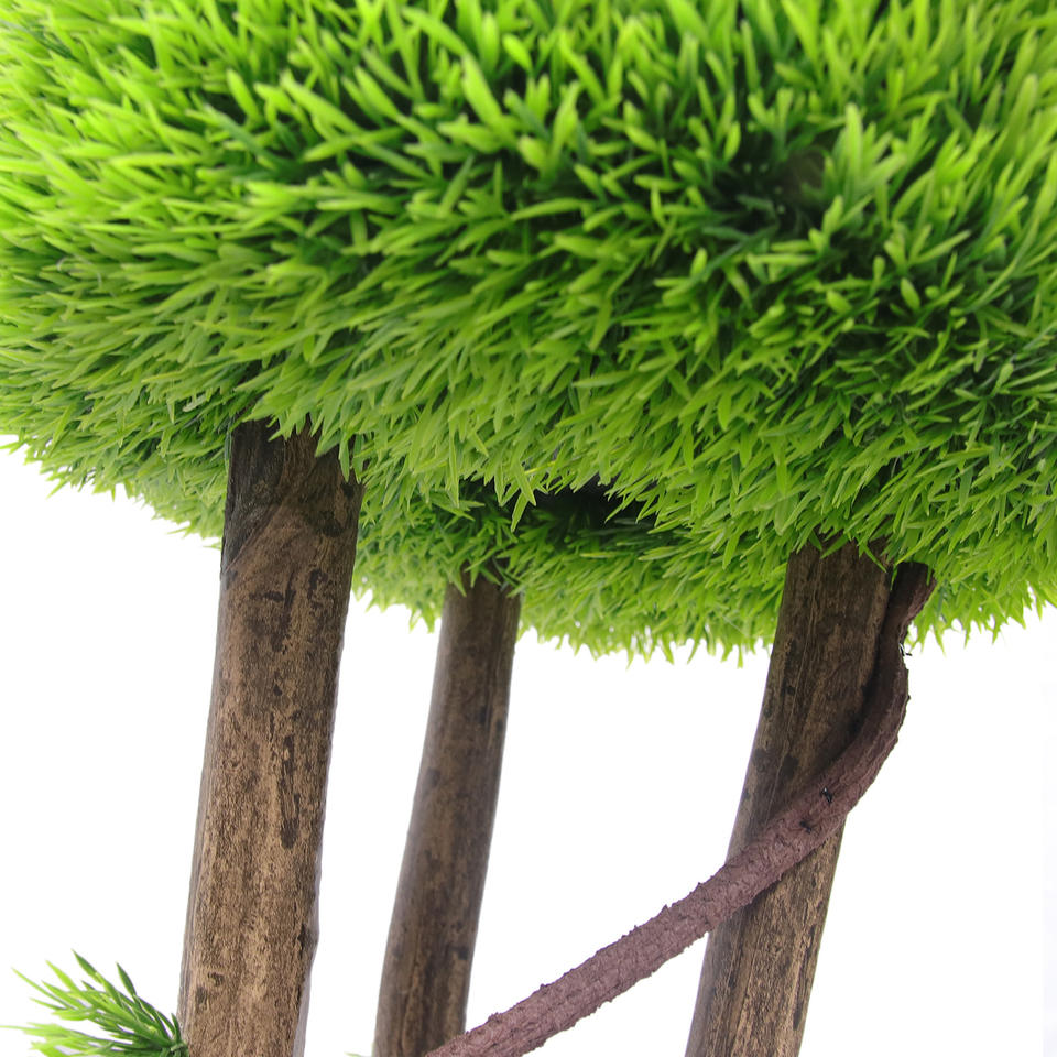 Plastic Artificial Boxwood Cypress Faux Plants Bonsai Cedar Topiary Ball Tree