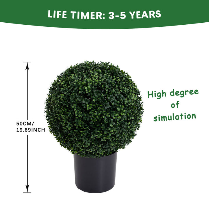 New Design Mixed Grass Faux Shrubs Potted Plant Topiary Artificial Boxwood Ball Tree for Home Decor(Green)