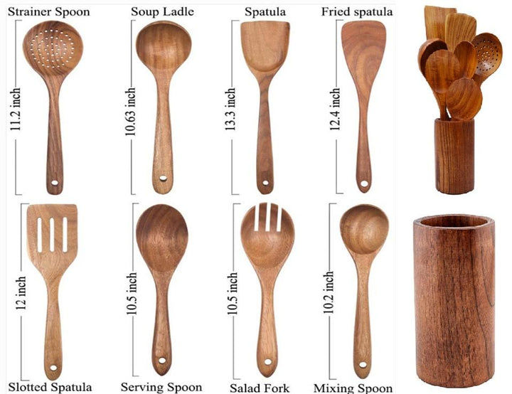 Kitchen Accessories Cuisine Gadget Tools Set Popular Wooden Kitchen Cooking Utensils Set