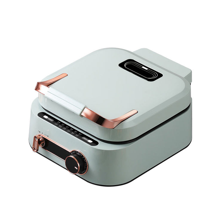 Kitchen Multifunction Electric Cooker – 7-in-1 Electric Griddle with Non-Stick Coating, Smokeless Grill for Frying, Baking, Boiling, Hot Pot & Steaming, Dual-Zone Temperature Control, Foldable Design for Easy Storage (Pale green, Beige, Red)