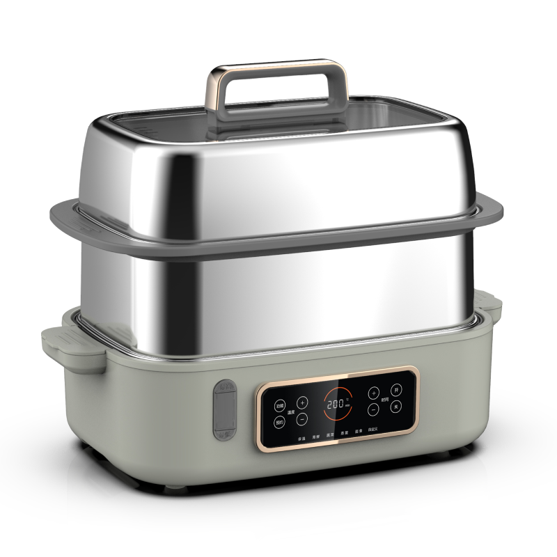 Multi-function 2Layers 1200W 15L Household Digital Control Electric Steamer Food Cooker