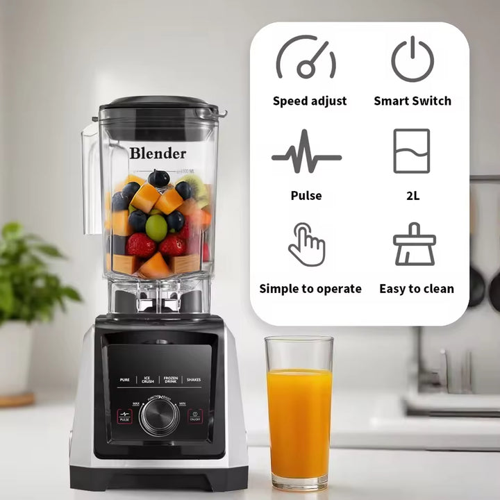 Powerful Electric Blender & Food Processor – Multifunctional Juice, Smoothie, and Grinder Mixer