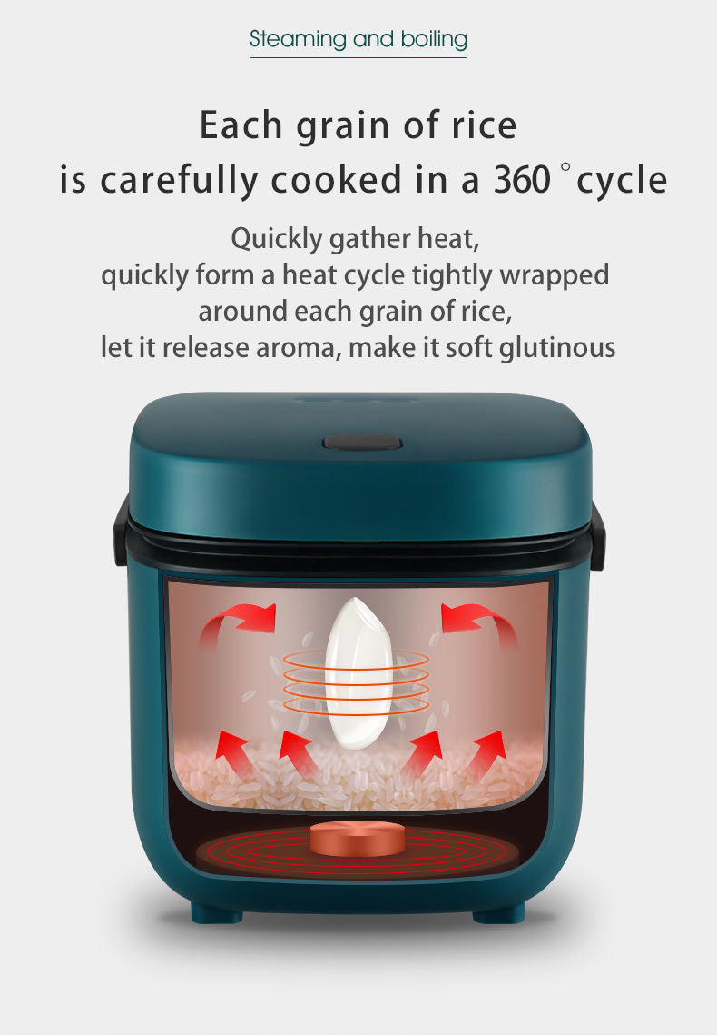 1.2L Non-Stick Rice Cooker – Small Electric Cooker with Non-Stick Inner Pot for Home Kitchen Use