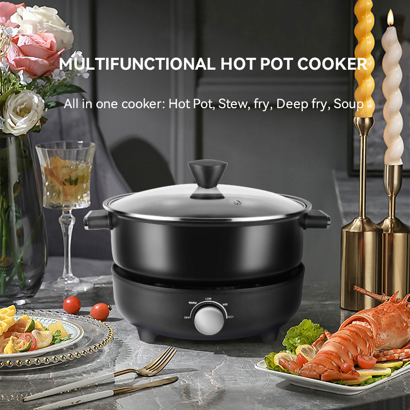 4L Detachable Hot Pot Cooking Pot Electric BBQ Grill Frying Pan Electric Grill Hot Pot