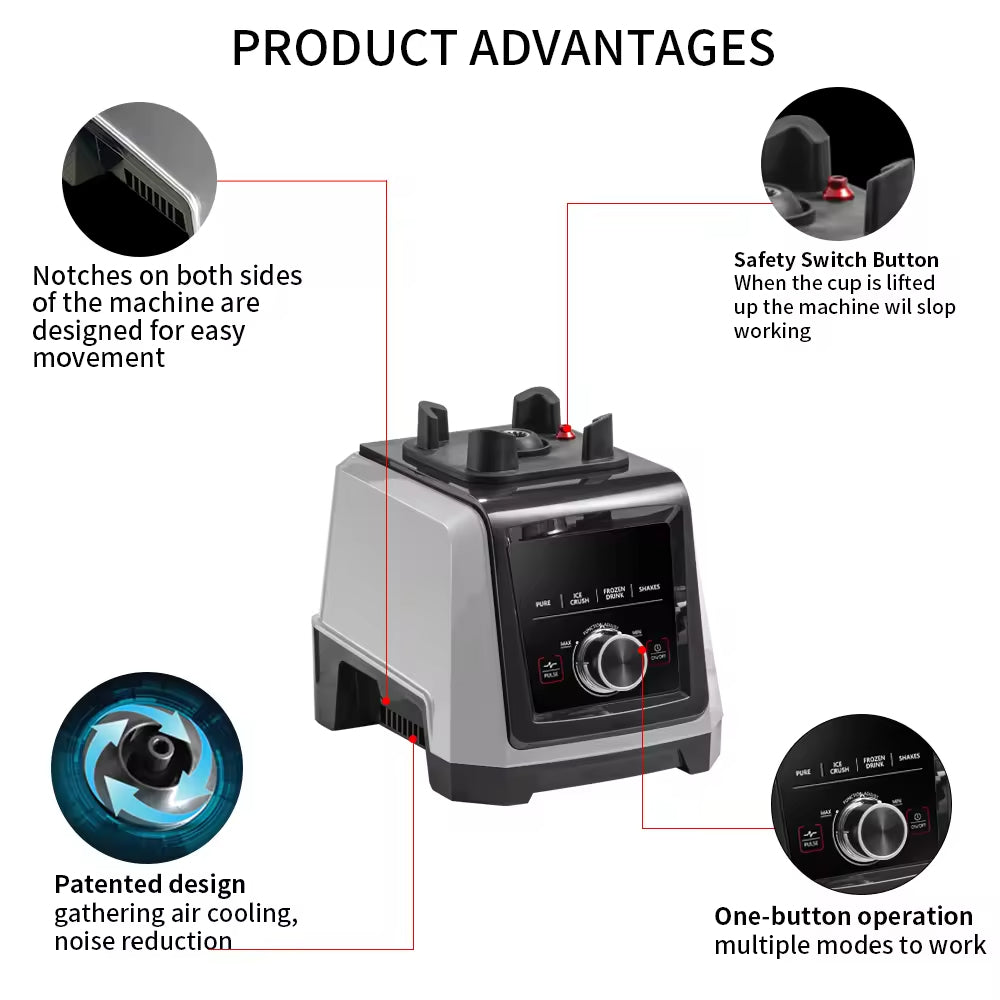 Powerful Electric Blender & Food Processor – Multifunctional Juice, Smoothie, and Grinder Mixer