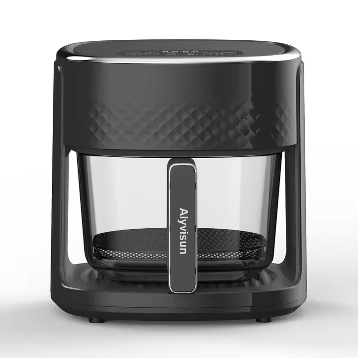 1200W Air Fryer Oven and Frying Pan Combo One-Touch Screen Small Air Fryer with 8 Precise Presets Visual Glass Air Fryer Cooker