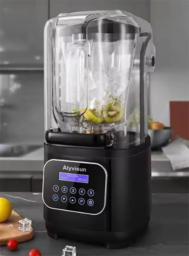 Heavy Duty Commercial Blender – High-Speed Silent Food Processor, Premium Kitchen Equipment Black/Silver
