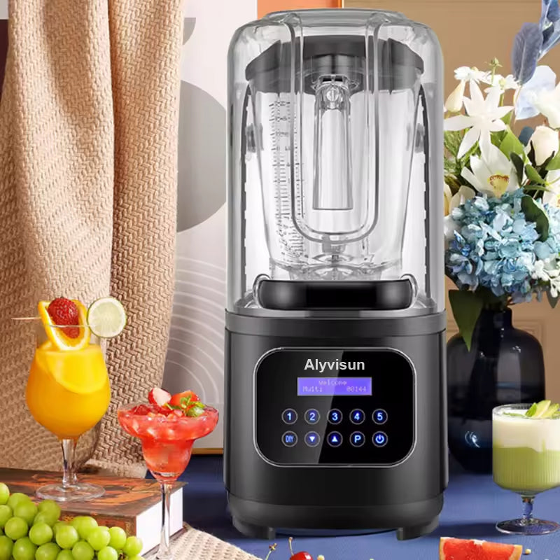 Heavy Duty Commercial Blender – High-Speed Silent Food Processor, Premium Kitchen Equipment Black/Silver