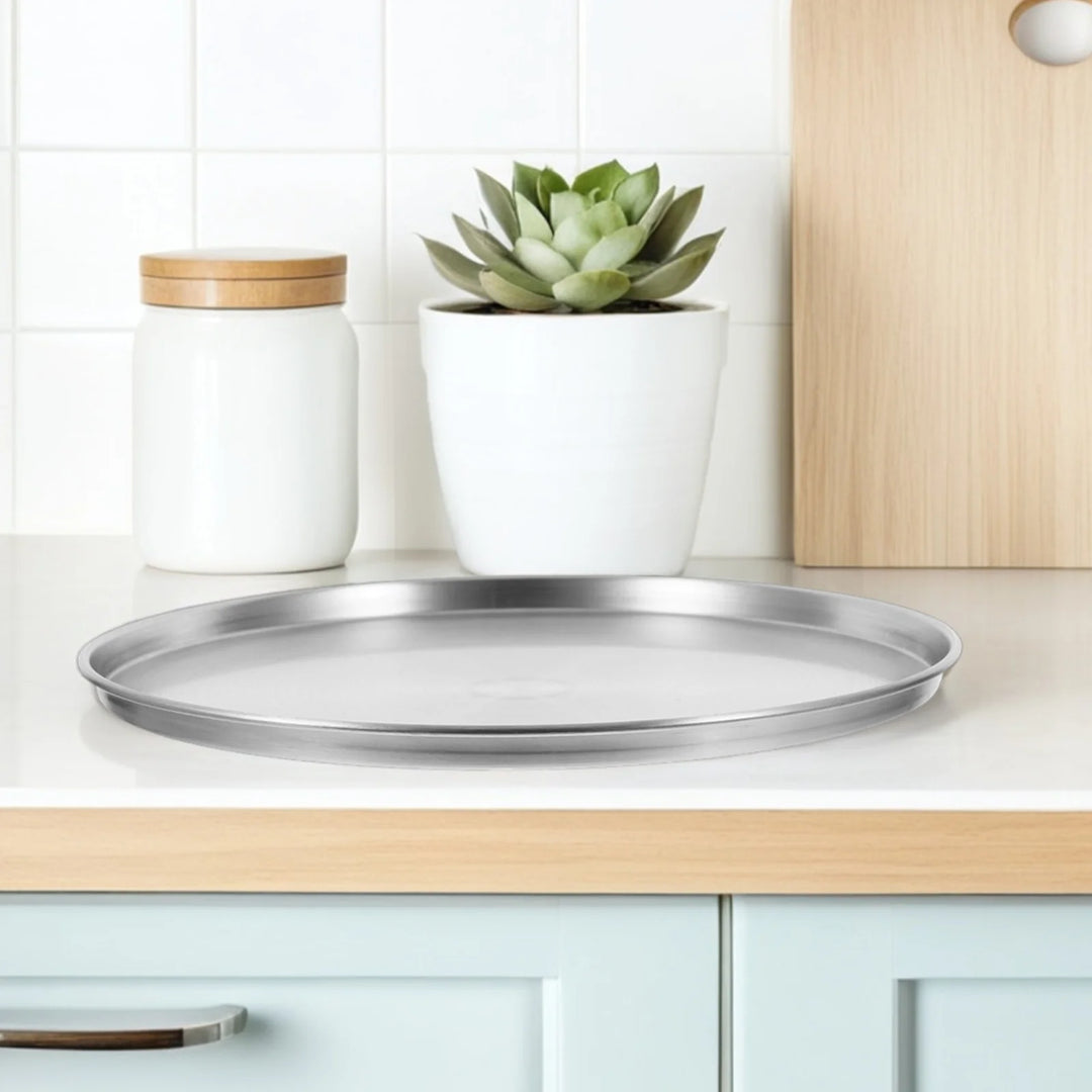 26Cm Stainless Steel Pizza Pan Round Baking Tray For Oven Non-Stick Metal Snack Serving Dish Steaming Grilling Kitchenware