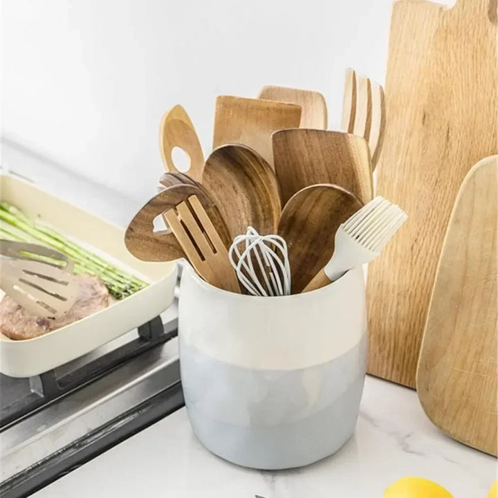 Ceramic Storage Jar Household Kitchenware Tool Holder Shovel Forks Spoons Storage Jar