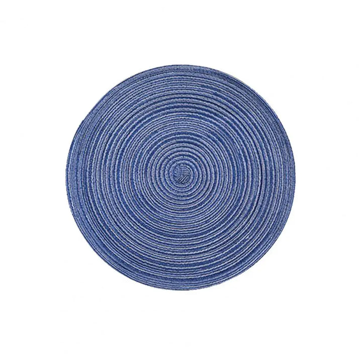 Braided Round Placemats Set of 6, Woven Washable Non-Slip Table Mats for Kitchen Dining, 15 Inch, Heat Resistant - Natural Fabric Indoor Outdoor Place Mats