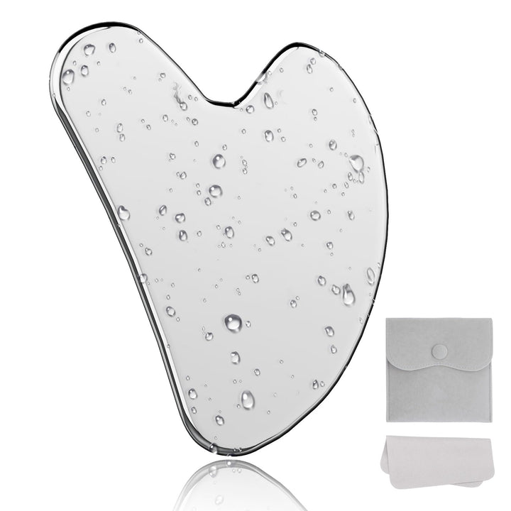 Alyvisun Gua Sha Stainless Steel, Gua Sha Tool Skin Depuffing, Cold Uplift Facial Massage Board with Carrying Bag & Cleaning Cloth for Whole Body