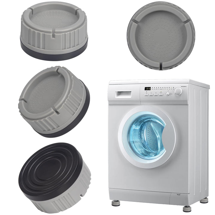 Alyvisun Washing Machine Feet Pads, 4PCS Universal Anti Vibration Slip Foot Mat Shock Absorber Base Support Stand for Dryer, Dishwasher, One Size