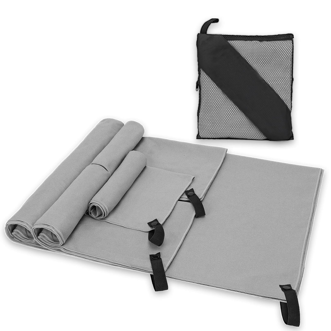 Alyvisun 4Pcs Microfibre Towel Set, Quick Dry Travel Towel [Compact & Ultralight], Super Absorbent Sports Towel in 3 Sizes for Swimming Beach Running Cycling Gym Yoga