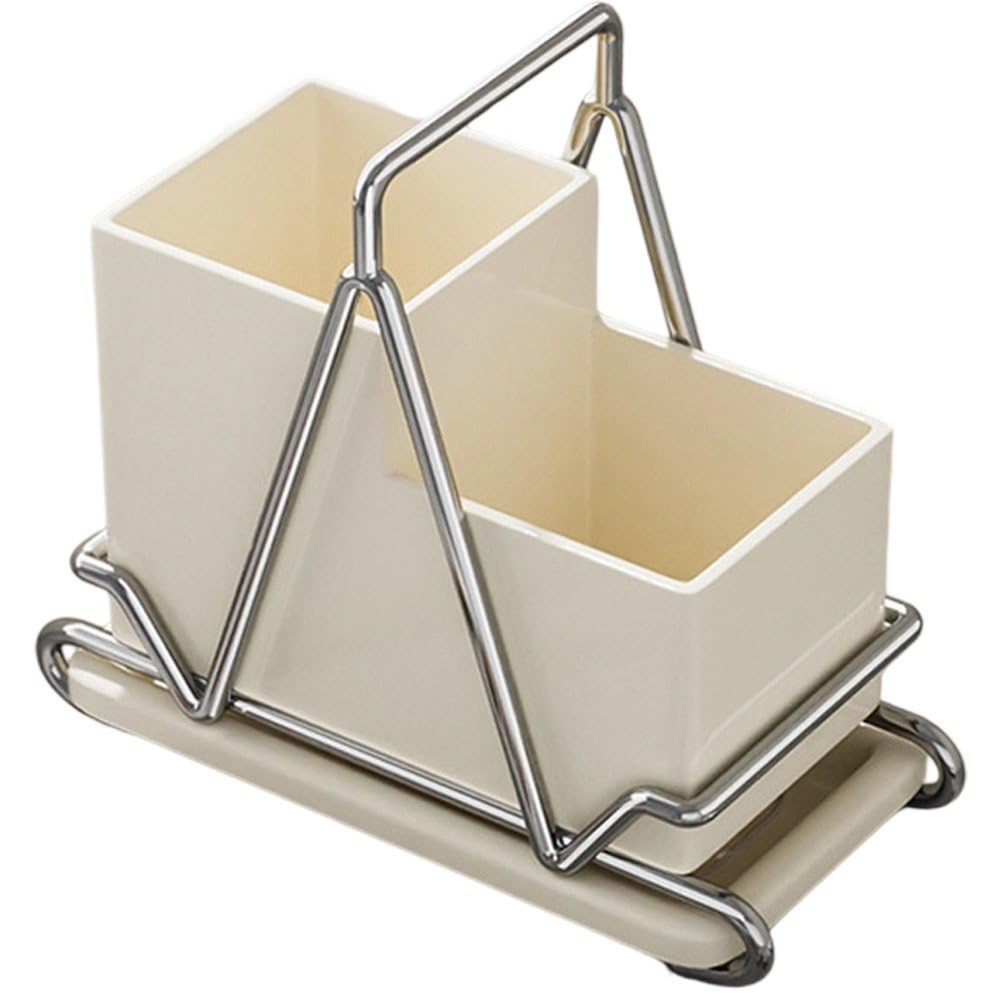 Creative Chopsticks Storage Box Stainless Steel Spoon Fork Drainage Shelf Countertop Kitchenware Rack Household Table Organizer