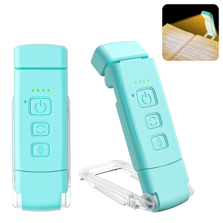 Alyvisun Reading Light, 3 Color Modes & 5 Dimmable Brightness Book Light, [Timer Feature & USB Rechargeable] Reading Lamp, Clip on Lamp for Books in Bed, 80-hr Battery Life(Blue)