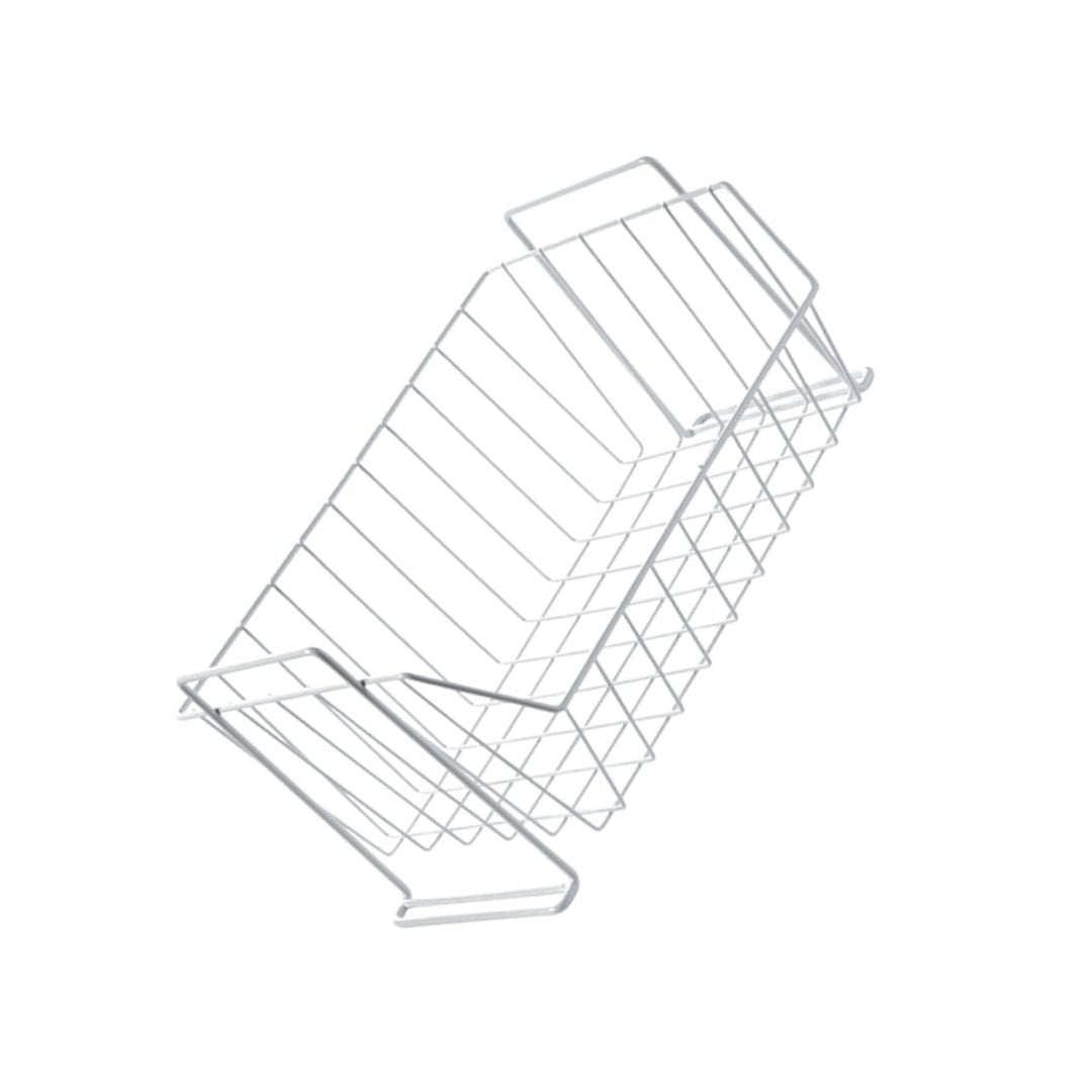Storage Kitchen Rack Simple Wrought Iron Basket Desktop Wardrobe Clothes Storage Frame for Kitchen Organization(White)