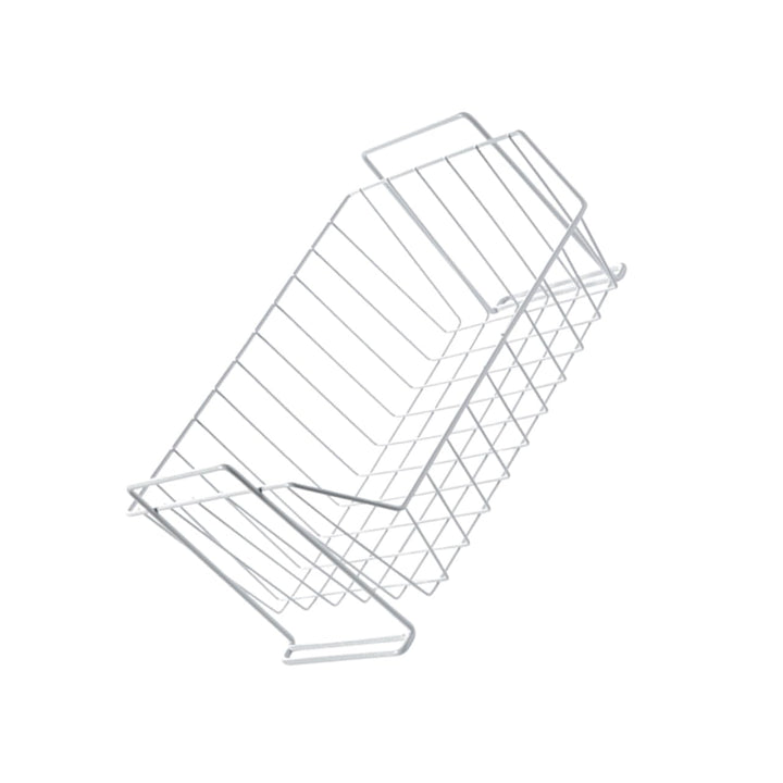Storage Kitchen Rack Simple Wrought Iron Basket Desktop Wardrobe Clothes Storage Frame for Kitchen Organization(White)