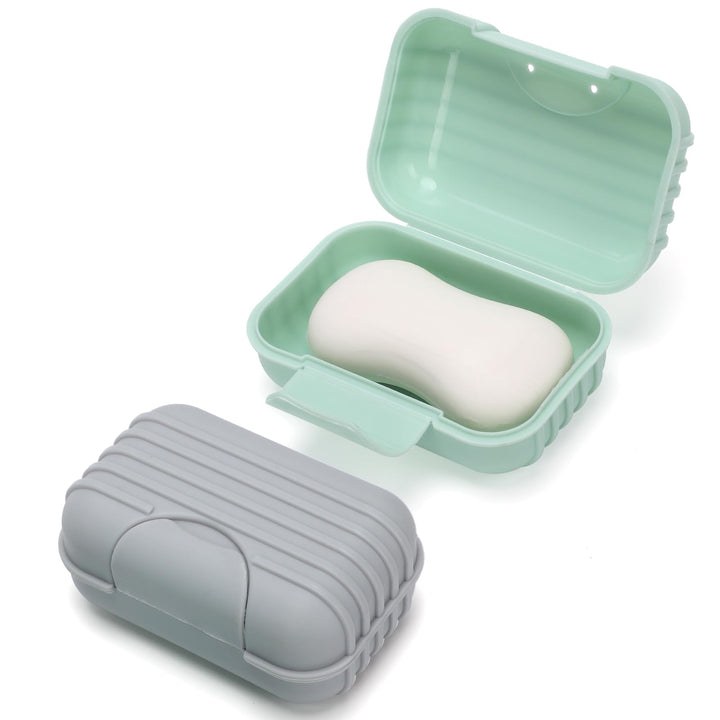 Alyvisun Portable Dish, Green & Grey, Soap Box with Raised Bottom