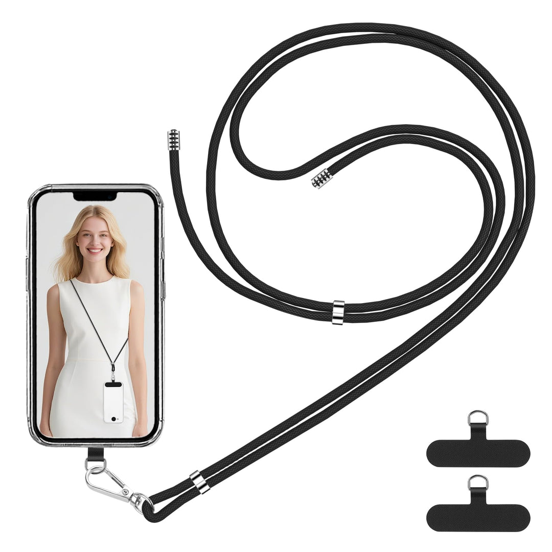 VynyQoo Phone Lanyard Adjustable 80cm, Phone Strap Anti Theft, Crossbody or Neck Lanyard