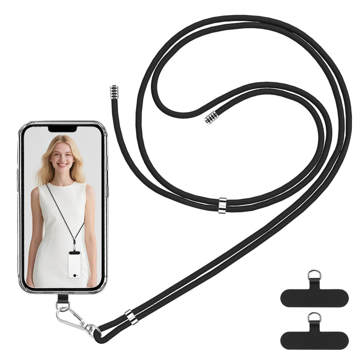 VynyQoo Phone Lanyard Adjustable 80cm, Phone Strap Anti Theft, Crossbody or Neck Lanyard