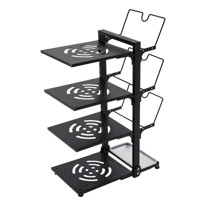 Kitchen Shelves Household Multi-layer Put Pot Rack Multifunctional Countertop Under the Sink Cabinet Kitchen Storage Racks(Black)