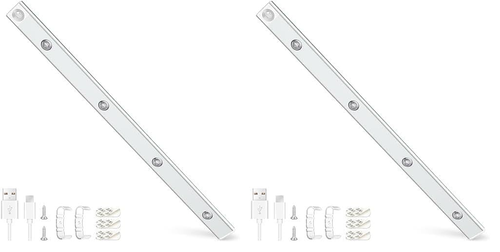 Alyvisun 60CM Rechargeable LED Under Cabinet Light [Cat Eye Hill Corrugated Illumination] with Motion Sensor– Magnetic Installation, 3 Adjustable Colour Temperatures & Stepless Dimming [Energy Class A]
