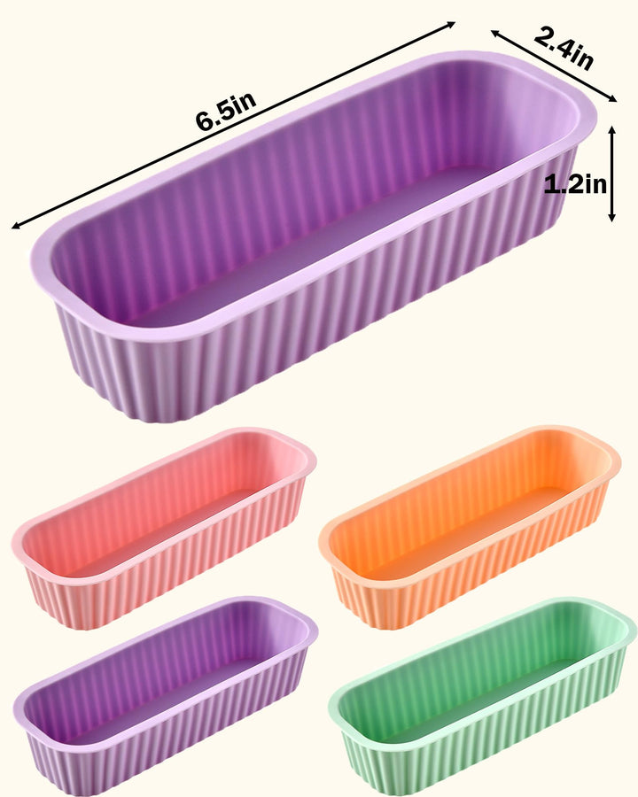 Mini Silicone Bread Loaf Pan, Non-Stick Bread Pans for Baking,Flexible Silicone Baking Molds for Bread, Cake, Meatloaf (Mini Loaf Pan-4 Colors)