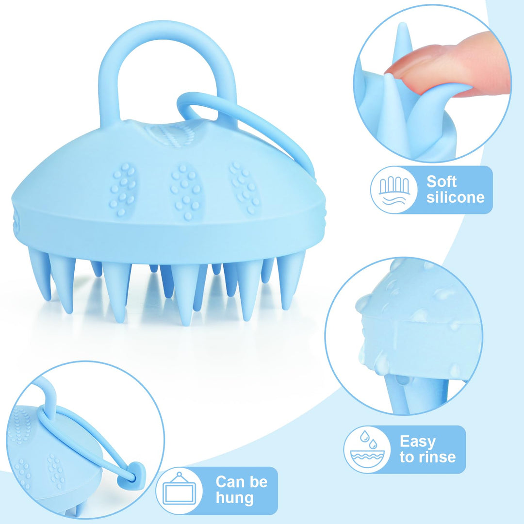 Alyvisun Scalp Massager Brush, Soft Silicone Shampoo Brush for Hair Growth | Head Relaxation & Clean | Scalp Exfoliator - Blue