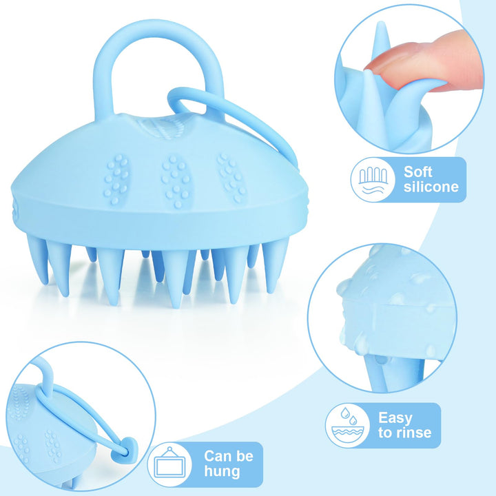 Alyvisun Scalp Massager Brush, Soft Silicone Shampoo Brush for Hair Growth | Head Relaxation & Clean | Scalp Exfoliator - Blue