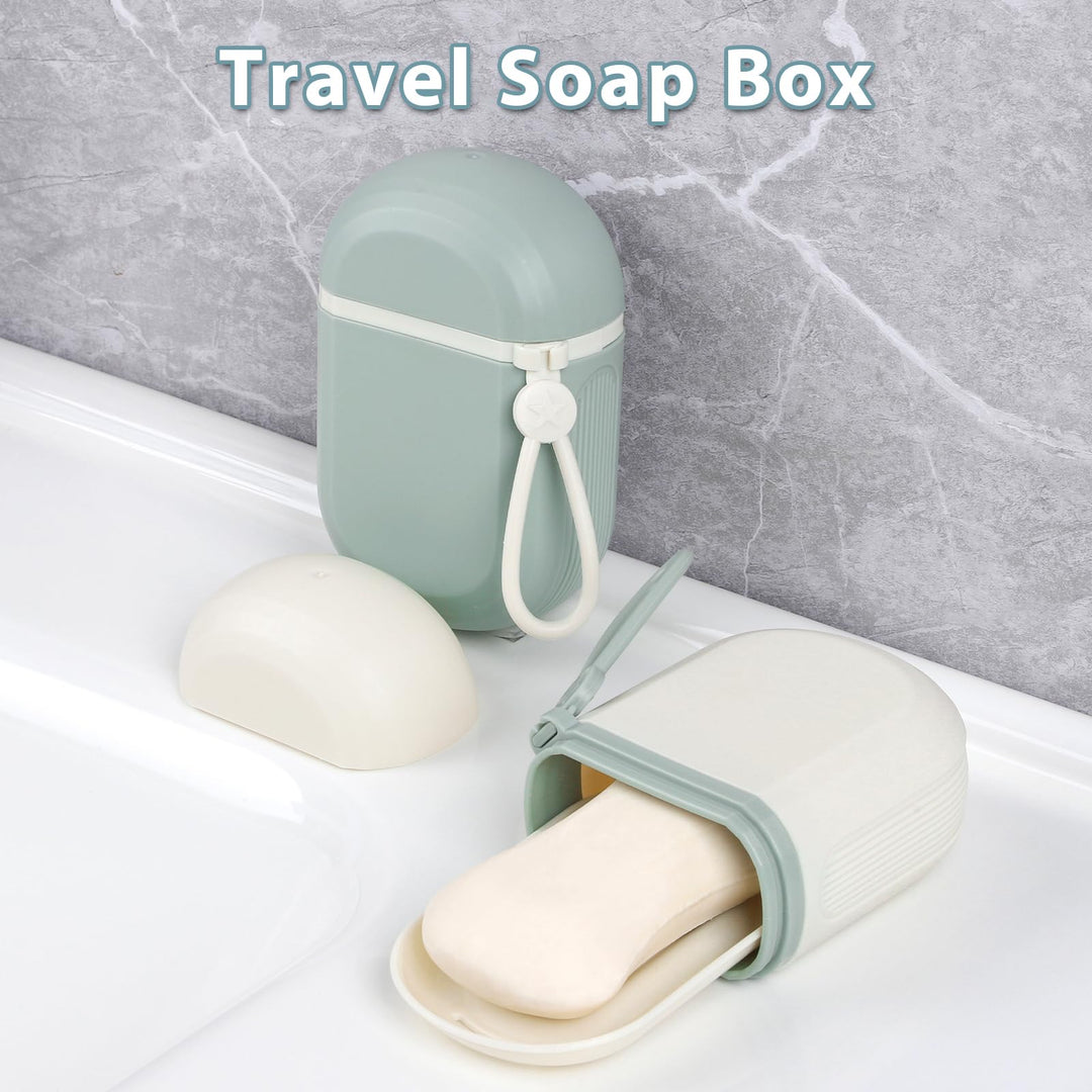 Alyvisun 2pcs Travel Soap Case, Portable Soap Box, Soap Dish with lid, Soap Holder with drainage, Waterproof Leakproof Soap Container for Travel Bathroom Kitchen Camp Outdoor