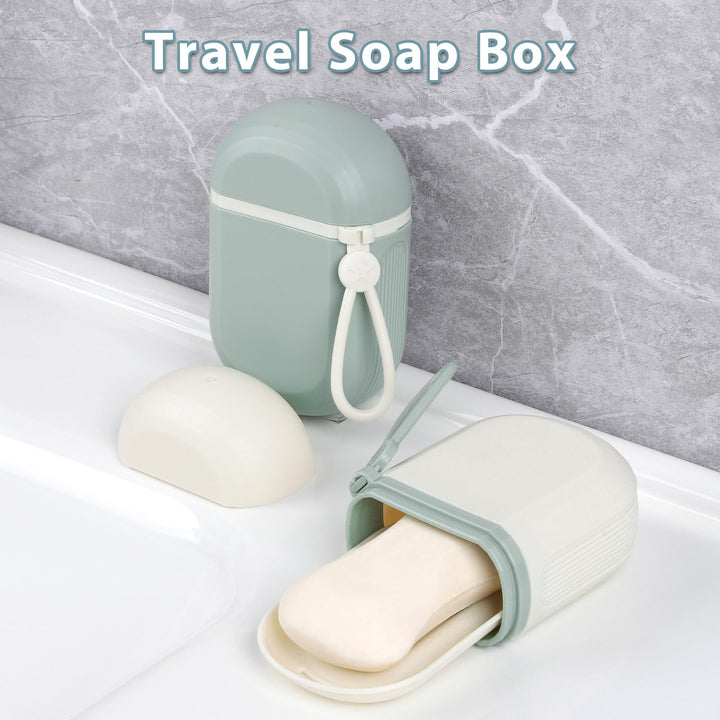 Alyvisun 2pcs Travel Soap Case, Portable Soap Box, Soap Dish with lid, Soap Holder with drainage, Waterproof Leakproof Soap Container for Travel Bathroom Kitchen Camp Outdoor