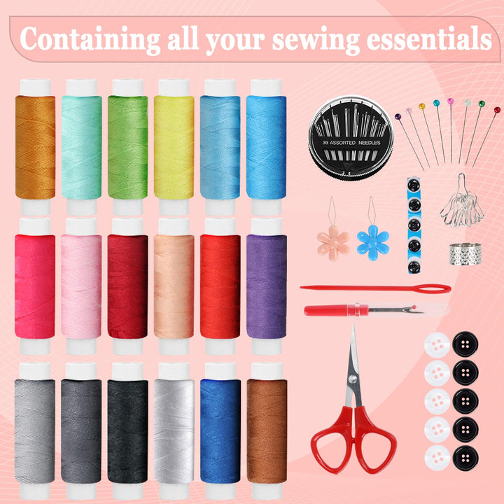 VynyQoo 90 Pcs Professional Sewing Kit, Mini Travel Sewing Kit with Portable Case, Needle and Thread Kit with Basic Sewing Accessories for Adults, Traveler, Beginner, Emergency