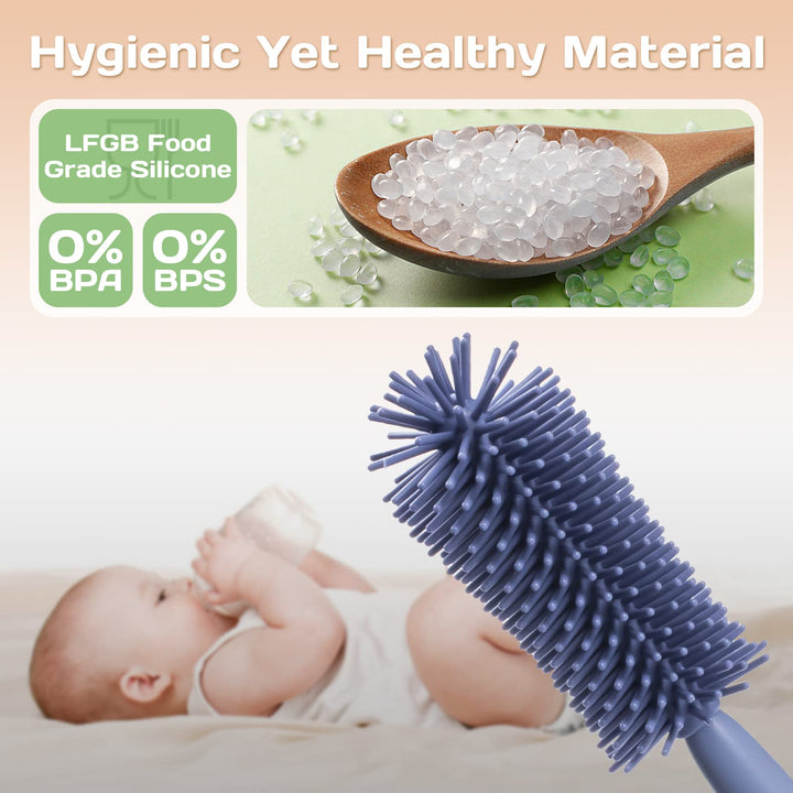Alyvisun Bottle Brush, Silicon, Baby Blue, One Size