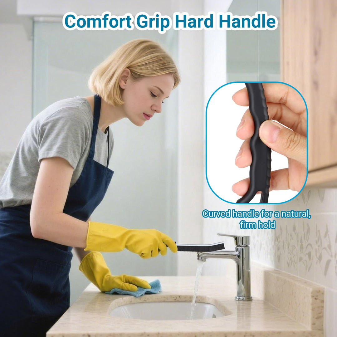 Alyvisun 5PCS Hard Bristle Crevice Tool Gap, Thin Cleaning Brush for Door Tracks, Window Grooves, Kitchen, Black