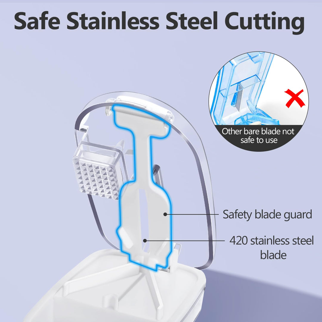 Alyvisun Pill Cutter for Small or Large Pills, Portable Pill Splitter & Tablet Cutter, V-Shaped Cutting with Grinding, Auto Slides Out Pill, Safety Blade Guard & Sliding Storage (Transparent)